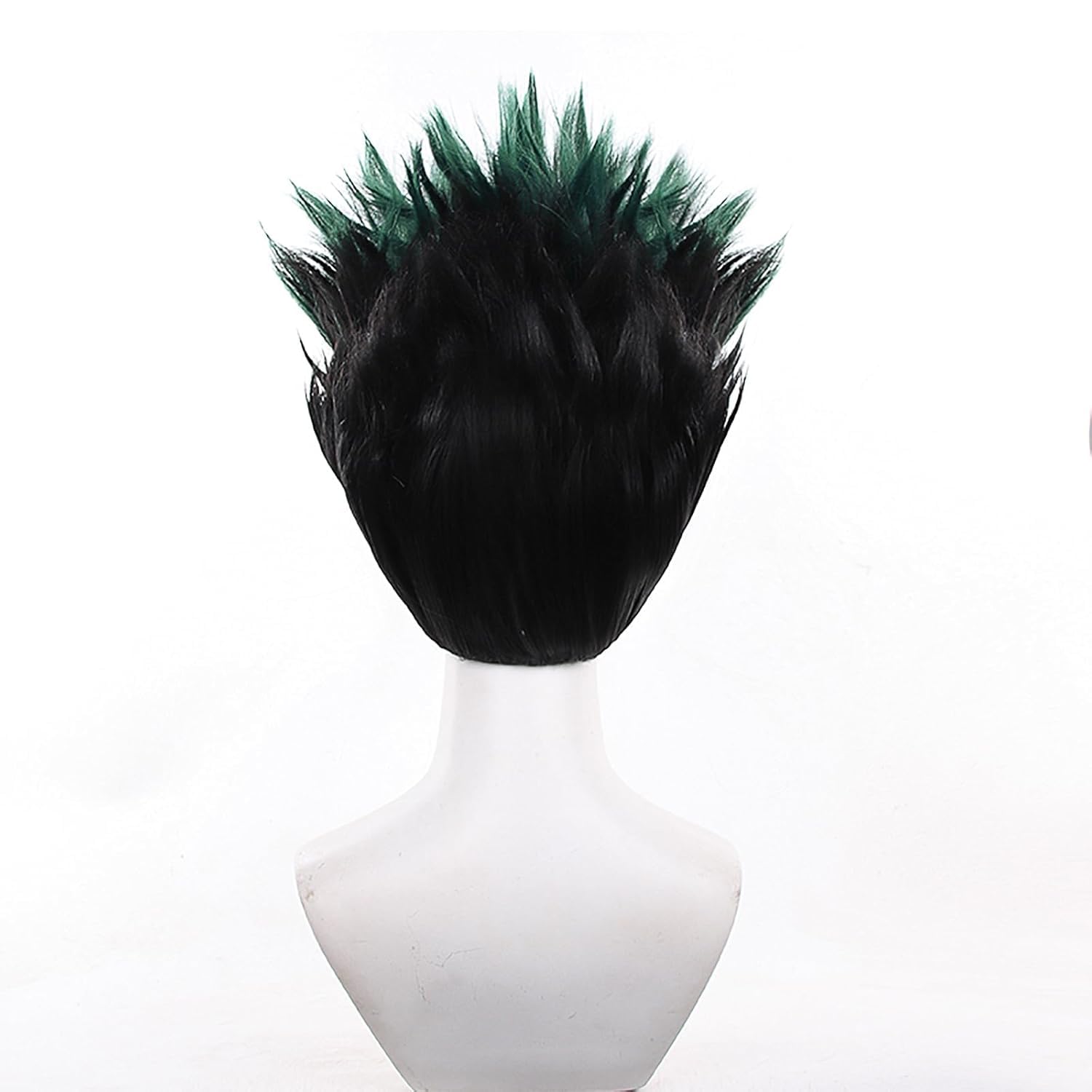 Costume Wig Short Black Green Synthetic Hair Men Roleplay Halloween Party