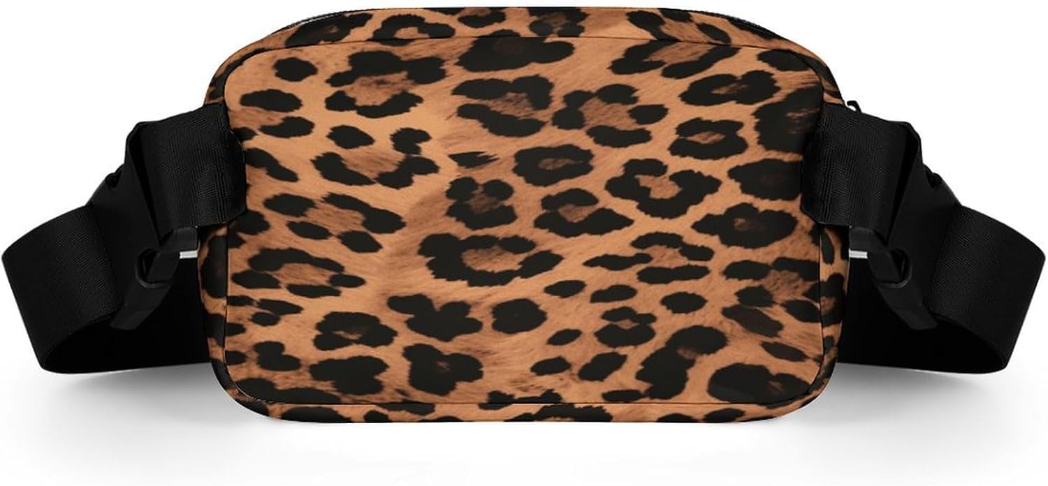 Leopard Pattern Fanny Pack Belt Bag with Adjustable Strap Fashion Waist Bag for Outdoor Sports Hiking
