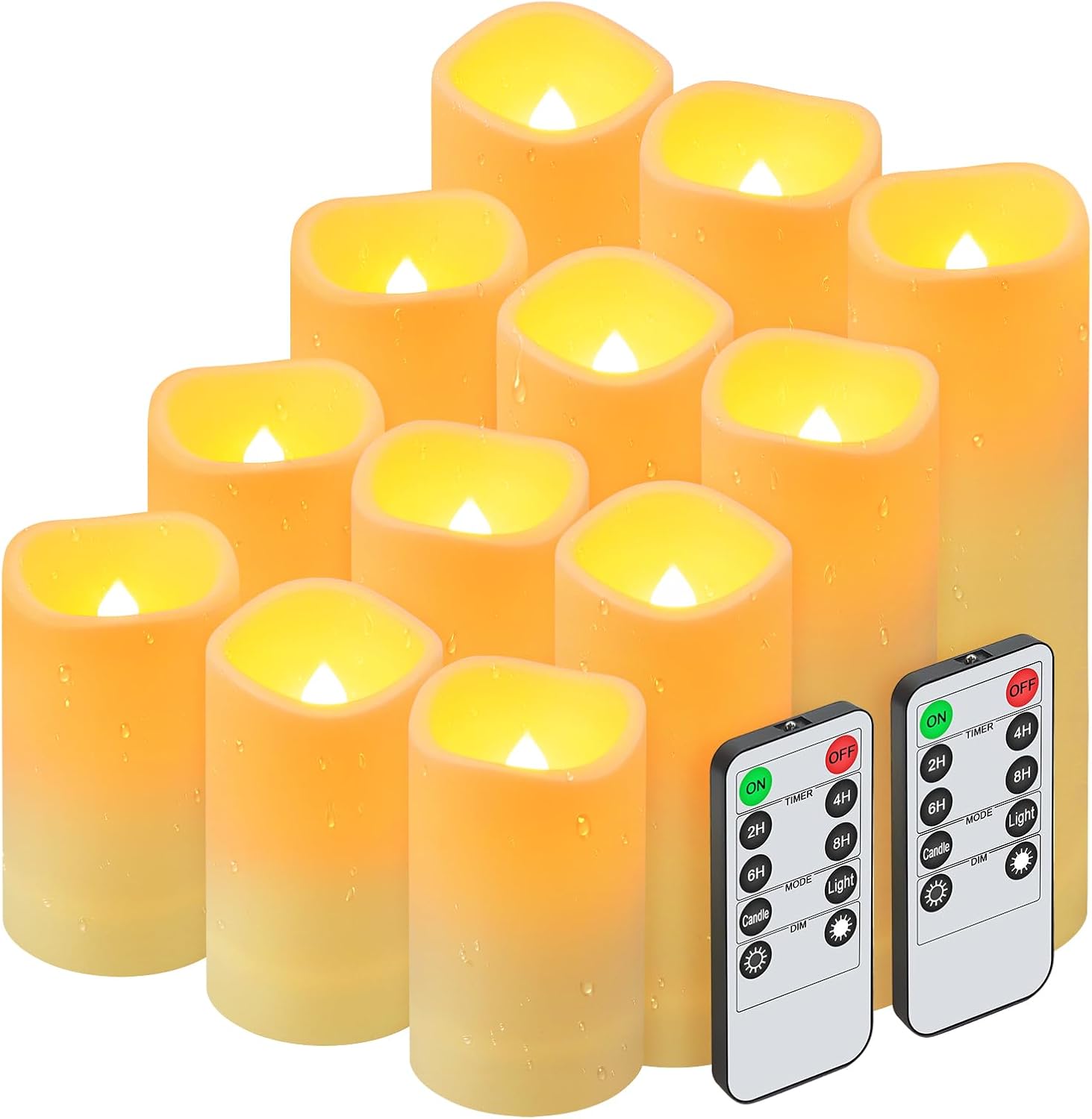 Rocorose Flameless Flickering Candles with Remote, Battery Operated LED