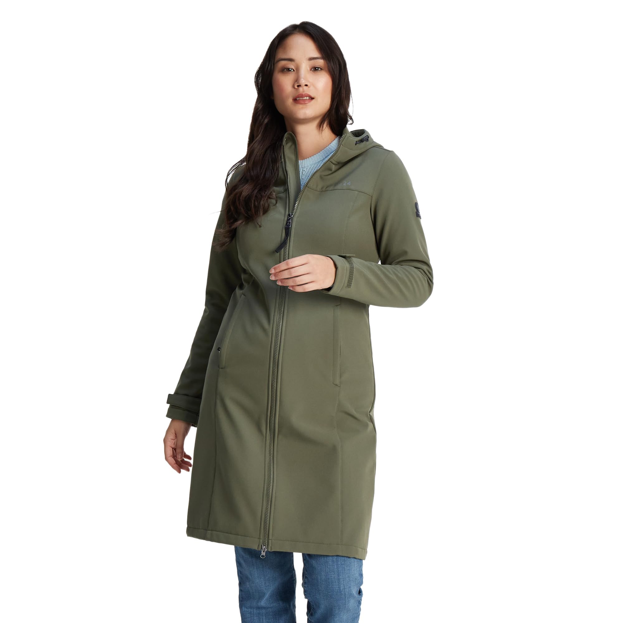 Tog24 Women's Khaki Marina Windproof Breathable Softshell Jacket, Water-Resistant