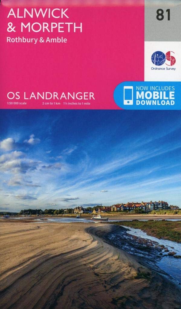 Alnwick & Morpeth Map | Rothbury & Amble | Ordnance Survey | OS Landranger Map 81 | England | Walks | Cycling | Days Out | Maps | Adventure