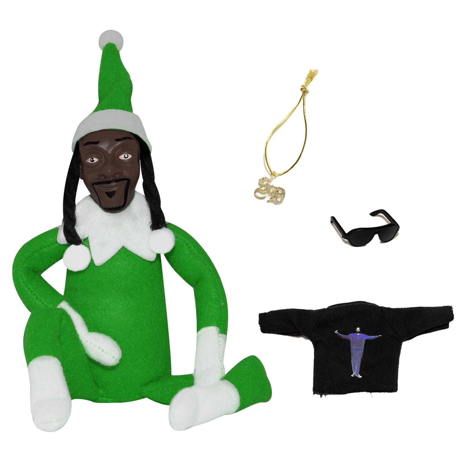 KEGOZ Red Elf Ornament Fun Gift，Christmas Elf Doll, Plush 12'' Hip Hop Toy, Christmas Tree Decoration Suffed Plush Toy for Parties, Home Festivals&Xmas Home Decor Gifts — image 1