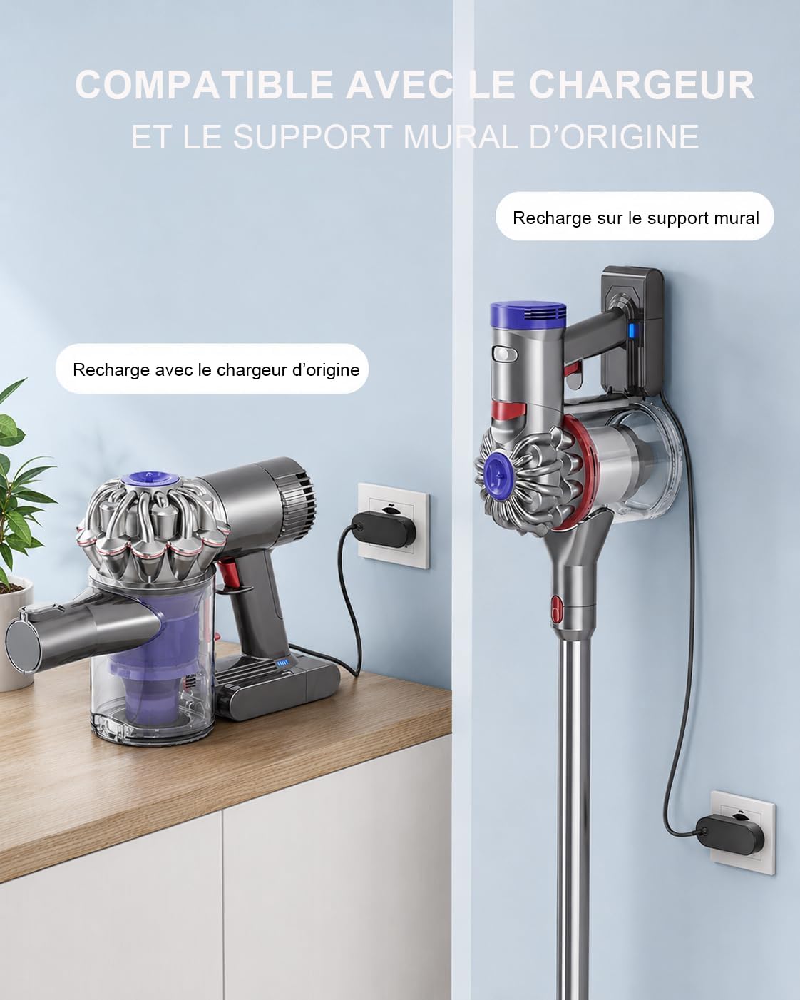 Waitley Batterie 6000mAh pour Batterie Dyson V8 SV10, Compatible avec Dyson V8 Absolute/Animal/Fluffy/Parquet/Motorhead aspirateur sans Fil, avec 2 filtres + Tournevis