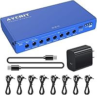 Vista 1 de [New Version] AYCRIT Guitar Pedal Power Supply, Rechargeable 12800mAh 9 Outputs 9V2A/12V1.5A/18V450mA and 5V3A USB-C Port for iPhone ipad