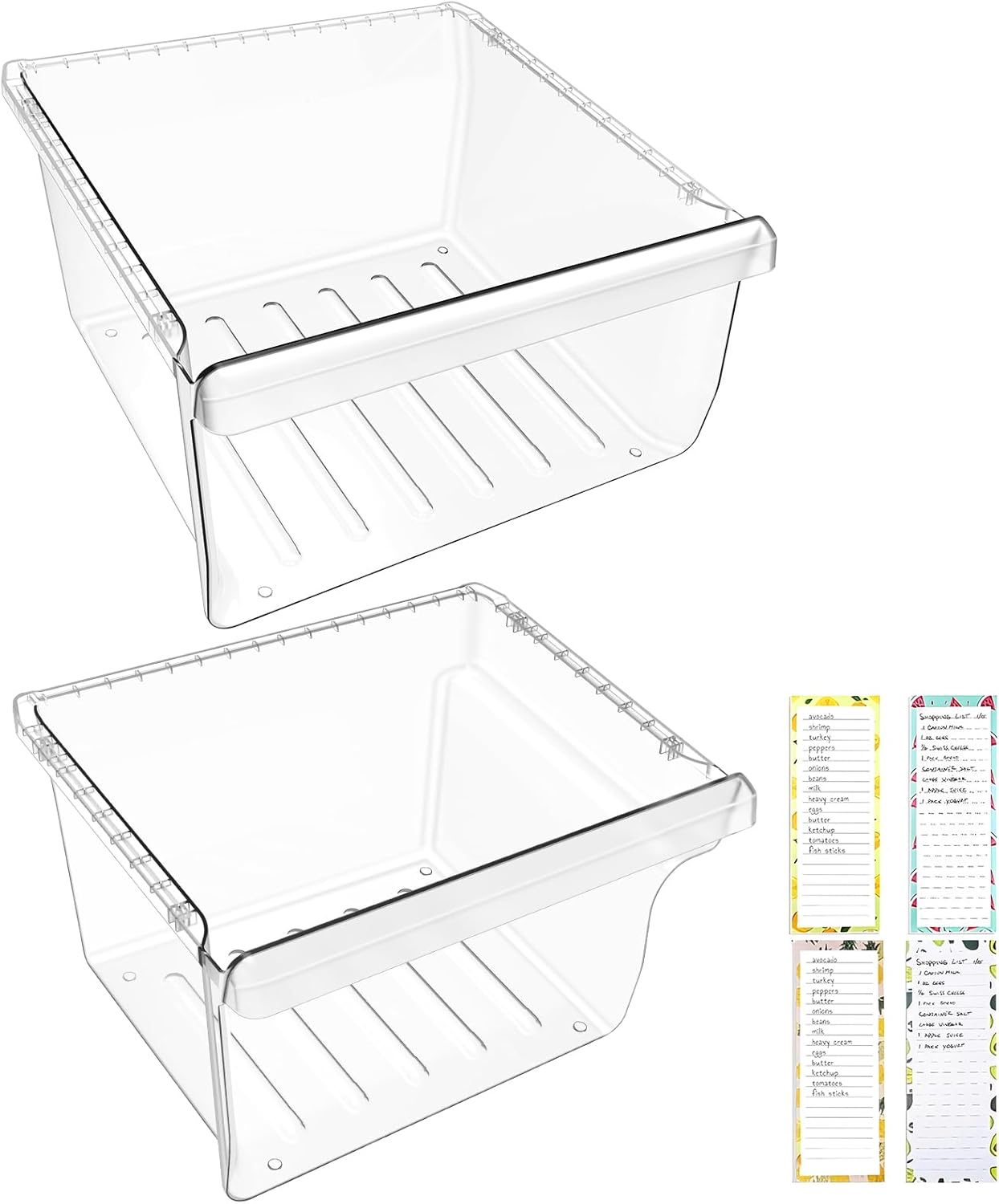 UPGRADED DA97-08693B Refrigerator Crisper Drawer & DA97-08692B Fridge Drawer Compatible with Samsung Refrigerator Drawer Parts RS25J500DSR RS25J500DSG RS25H5000SR RS261MDRS for Samsung Crisper Drawer