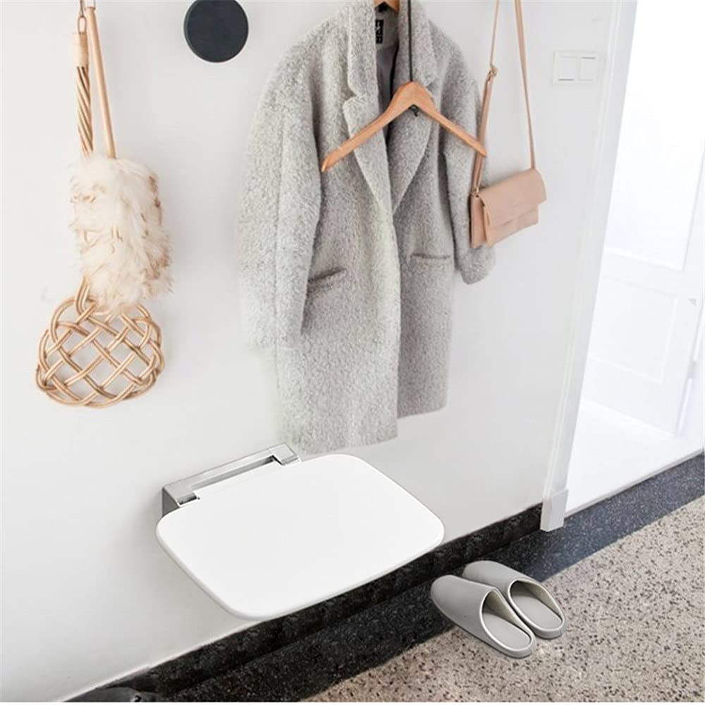 Asiento Abatible para Ducha Cómodo Asistente De Baño,montado En La Pared Anciana Mujer Embarazada Silla Plegable Montada En La Pared Carga Máxima 200 Kg, 35 * 27,5 Cm