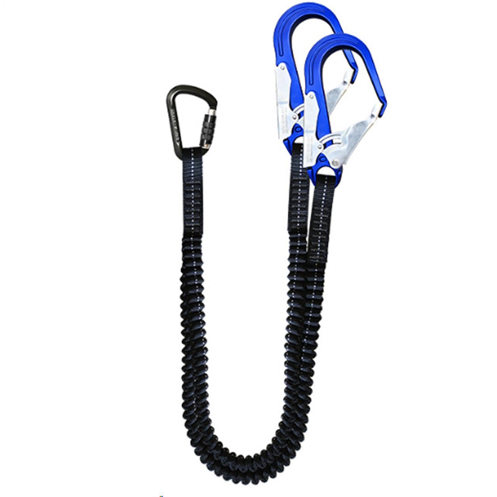Arnés De Seguridad Cuerdas de Amarre con Absorción de Impacto y Gancho | Cuerda De Seguridad Doble Pierna Con Absorción De Impacto Interna Para Perros Niños Árbol Coche Escalada Techado Viaje