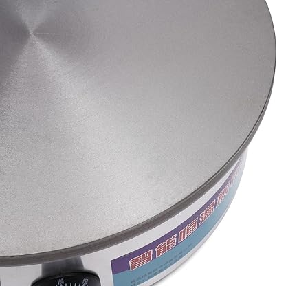 TESUGN Crêpes Maker, 2800W Profi Crêpes Maker Platte Crepesmaker für Pfannkuchen, Pan Cakes, Omeletts, Temperaturbereich: 50-300°C, Edelstahl/unbeschichtetes Gusseisen, 45cm Crepesplatte Crepesmaker – Bild 5