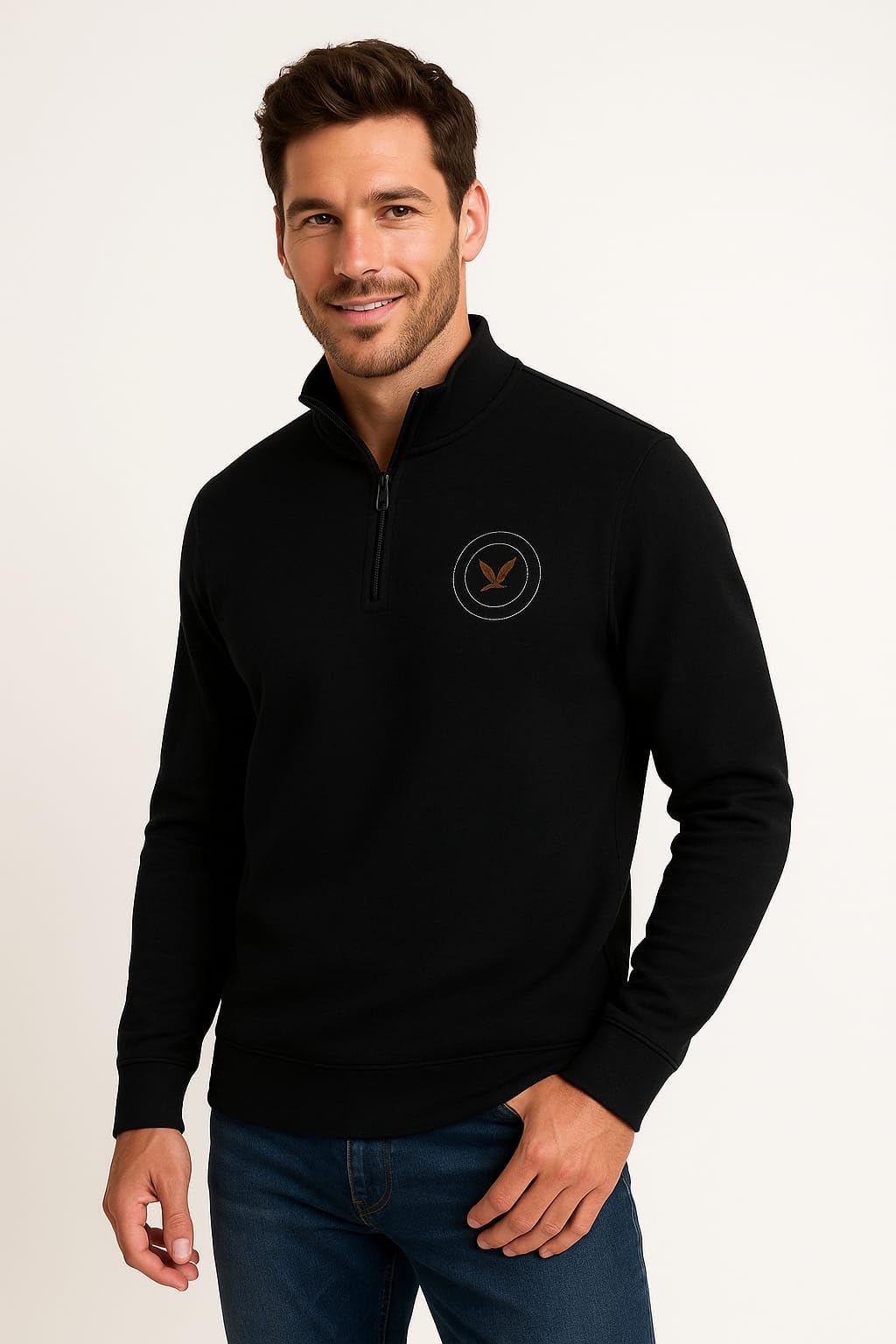 Men’s Half Zip Winter Sweatshirt | Premium High Neck Pullover | Soft Cotton-Poly Blend | Full Sleeve Regular Fit Casual Wear for Men & Boys