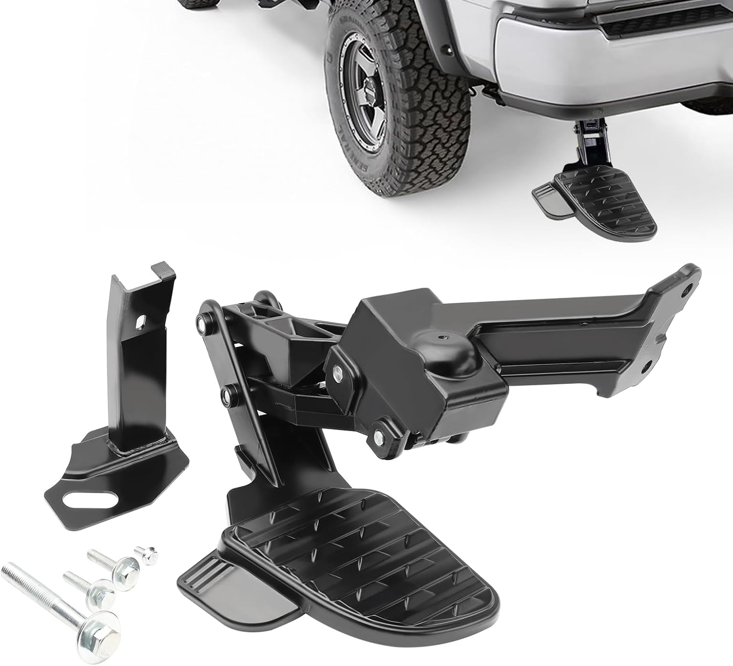 Rear Bed Step,Retractable Bed Step Bumper Step for 2019-2024 Dodge Ram 2500 3500 Truck Rear Tailgate Bedsteps Replaces 82215842AE 82215842AG 82215842AH 82215842AD 82215842AC