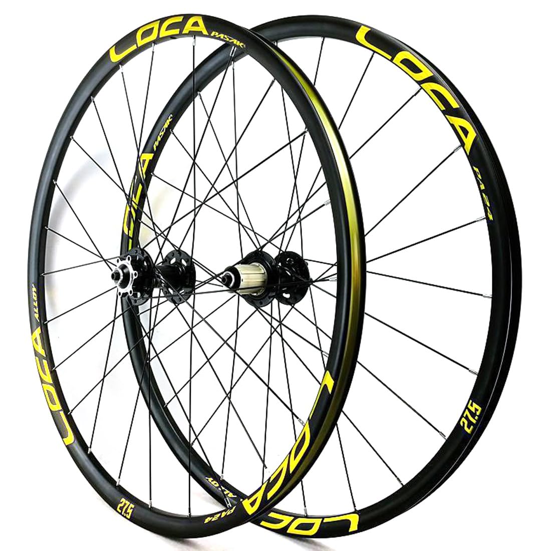 QHYRZE 26/27.5/29" Mountain Bike Wheelset Quick Release Disc Brake MTB Wheel 24H Rim QR Front 100mm Rear 135mm,For 7-12 Speed Cassette(Gold A,27.5'') — image 1