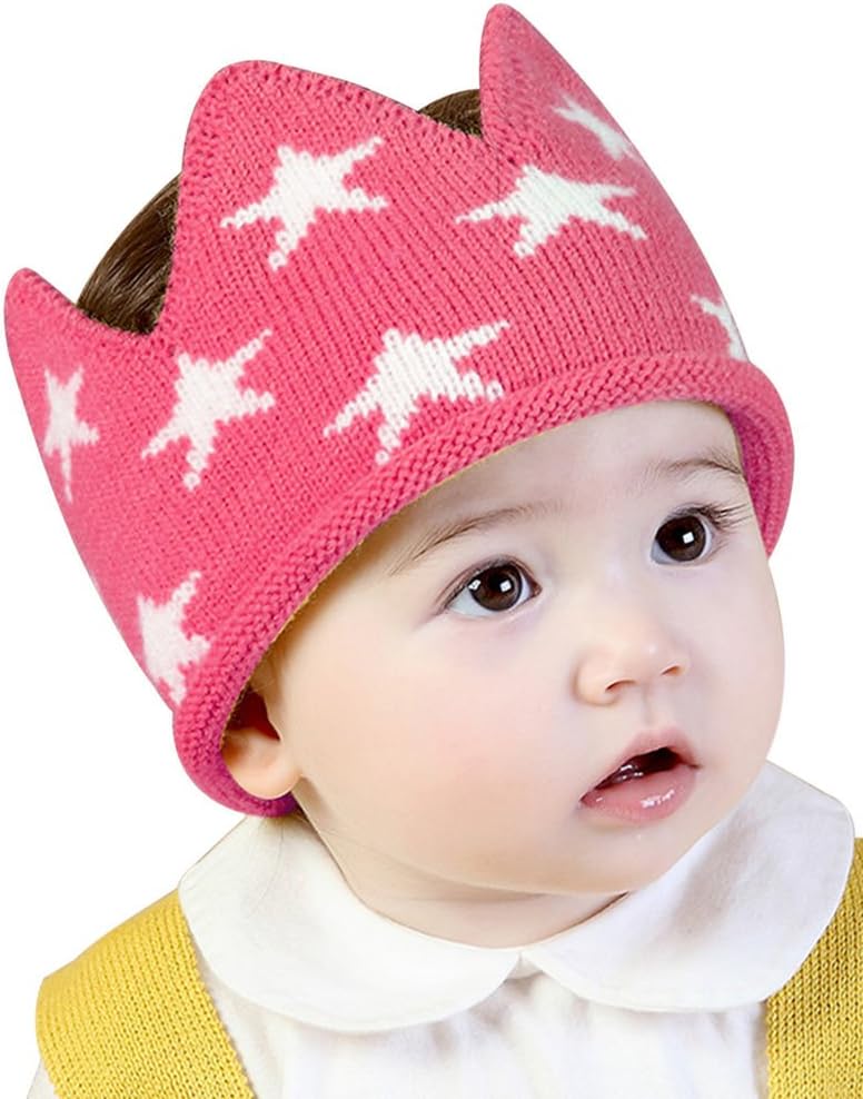 Toddler Boys Girls Crown Warm Soft Birthday Knit Crochet Beanie Hat
