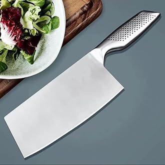 Swilak German HC Stainless Steel Ultra Sharp Cleaver Kitchen Knife with Ergonomic Non-Slip Handle, Heavy Duty Chinese Cleaver for Meat Cutting Vegetable Slicing for Home Kitchen Restaurant (Knife_DC)