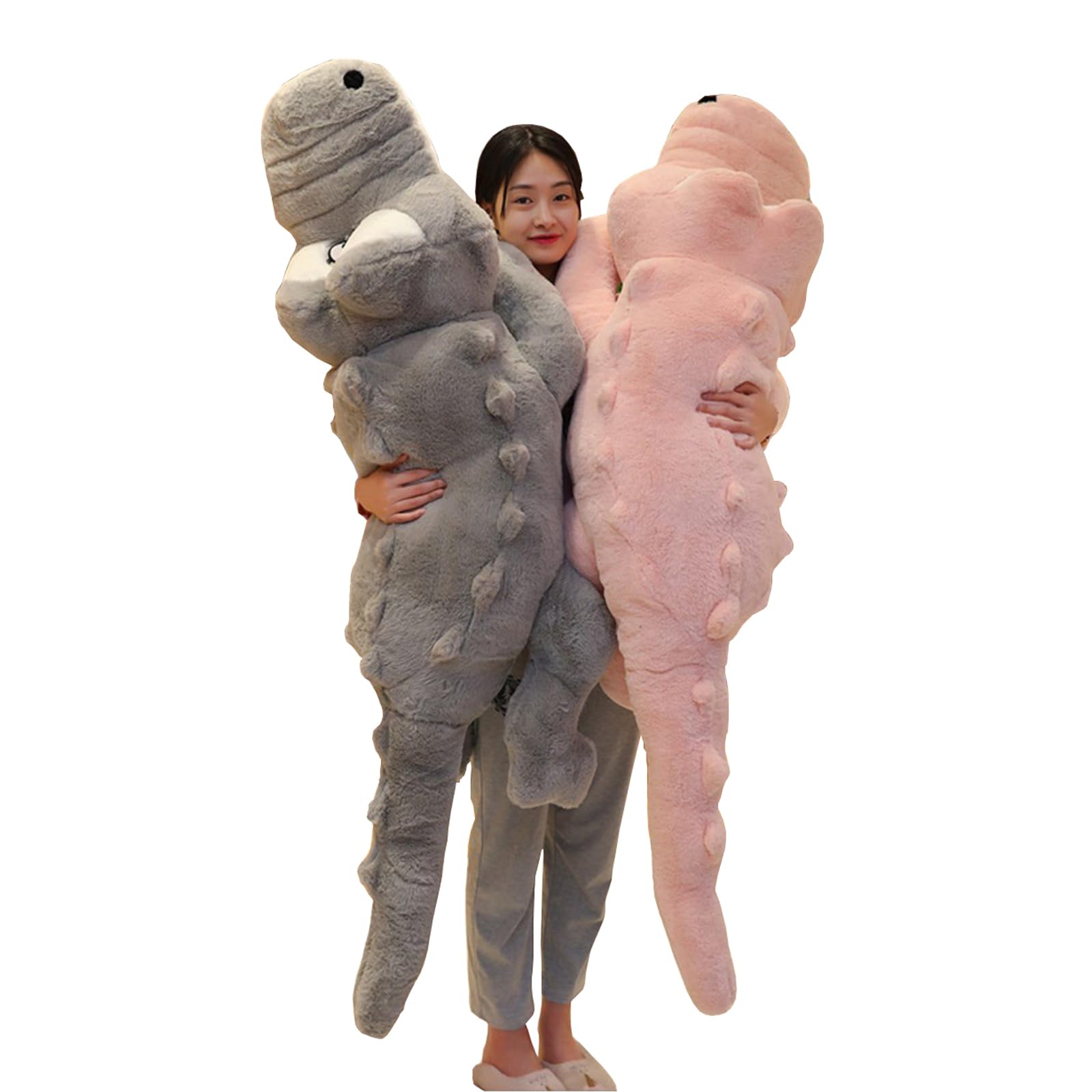 Krokodil-Plüschkissen, 170 cm, Heimdekoration, Valentinstagsgeschenk, für Jungen, Mädchen, Erwachsene und Kinder (grau)