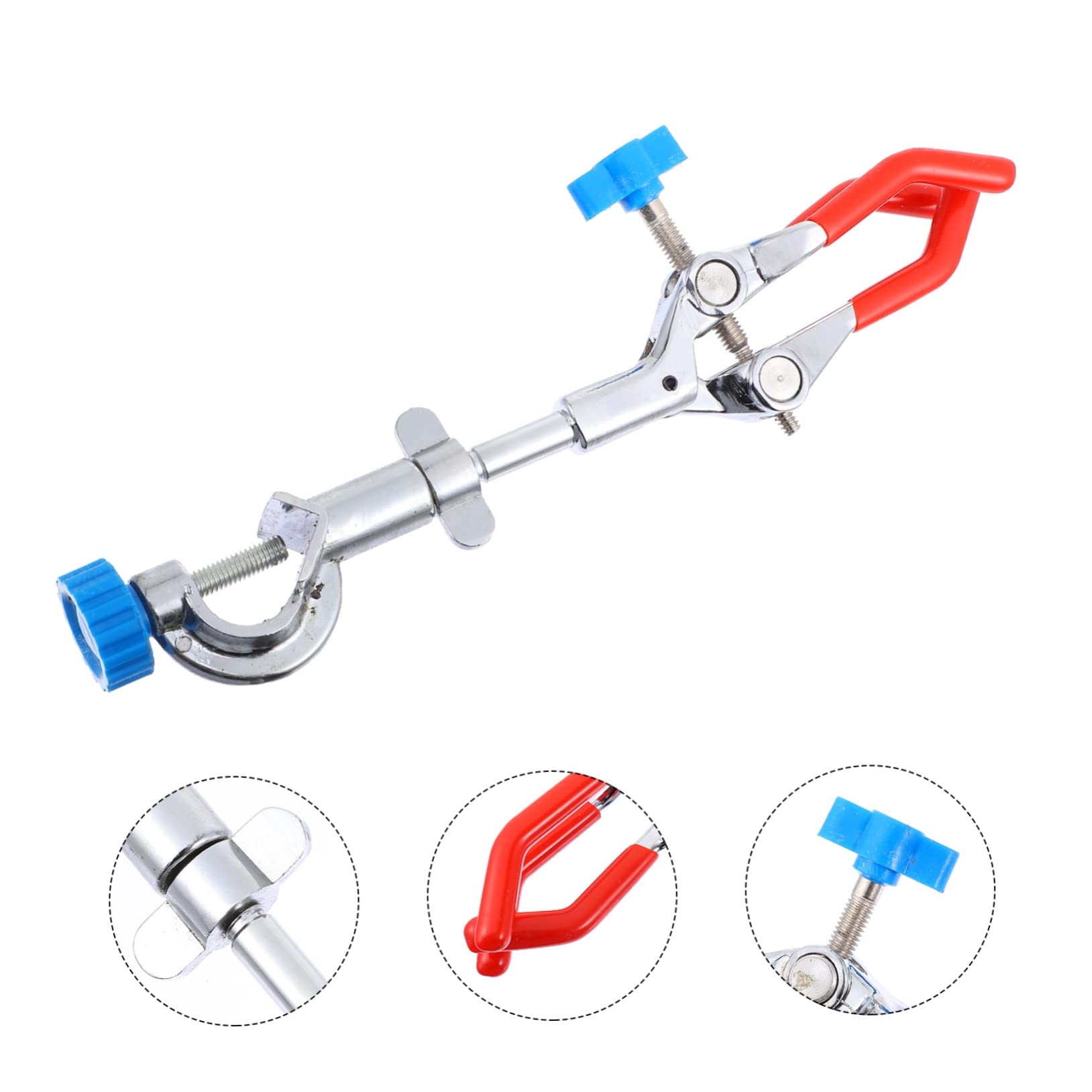 Alipis 3 Pezzi Laboratorio Prong con Base per Provetta e Matraccio Pinza Antiscivolo per Esperimenti e Lavoro Laboratorio