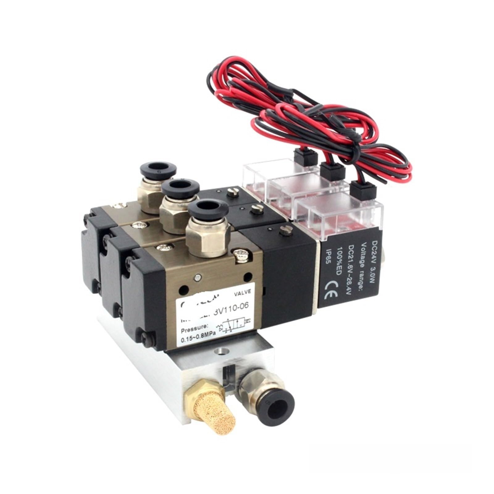 Bloc de stations d'électrovanne AC110V 6mm à 5 stations avec silencieux