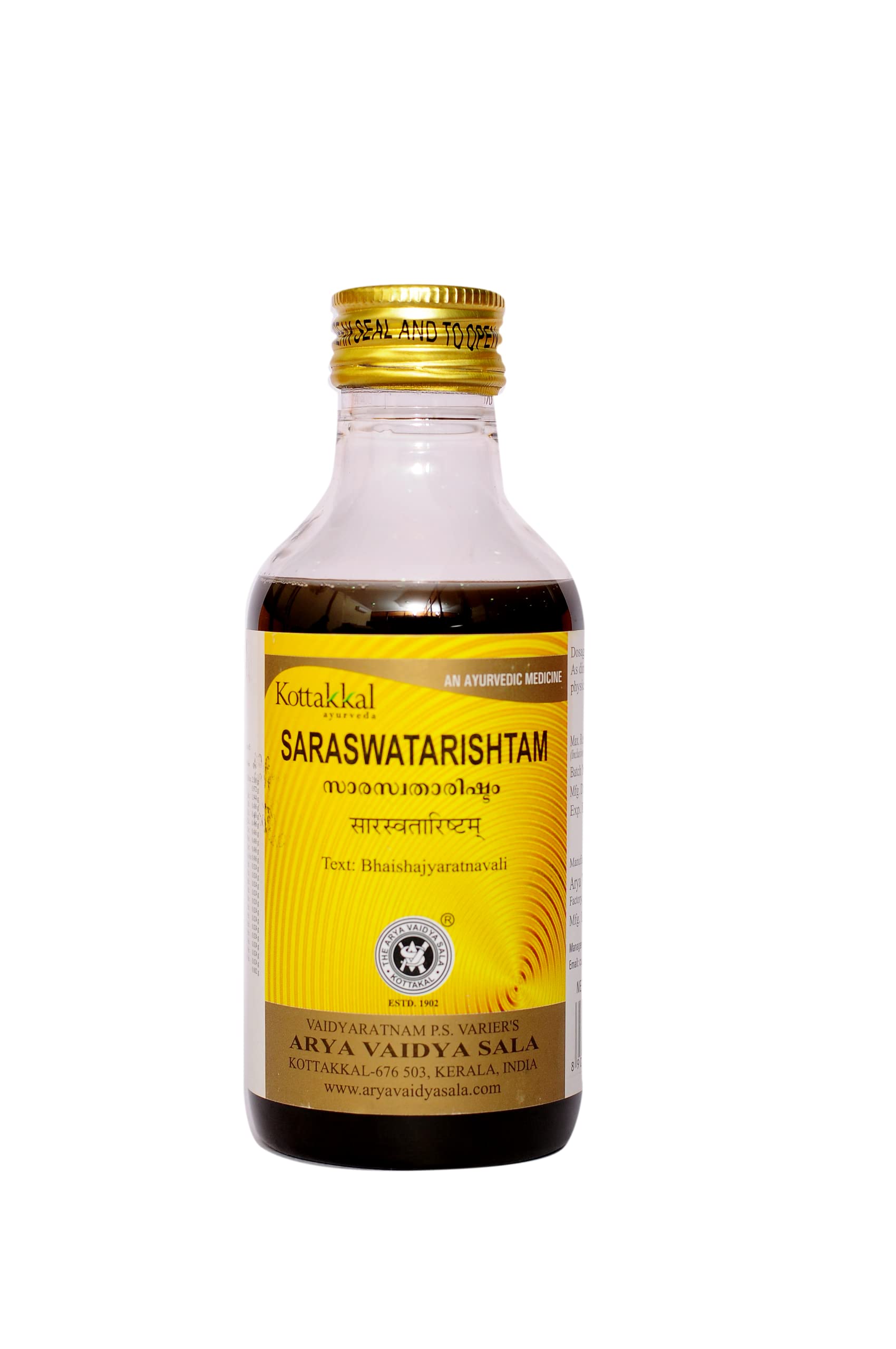 Kottakkal ayurveda® Saraswatarishtam 200 Ml Each (Pack of 2) (B0B19V3RDP) Amazon Price History, Amazon Price Tracker