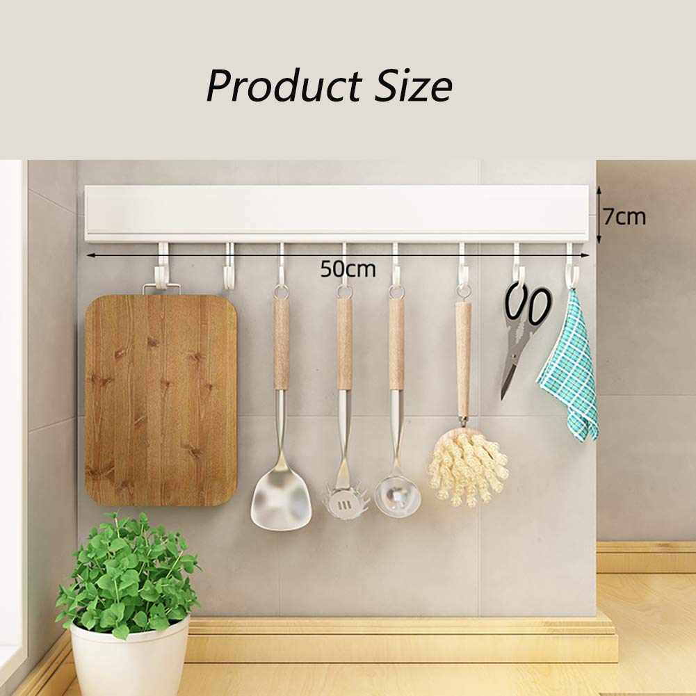 Support suspendu Rothley en acier inoxydable : Suspension murale robuste de 60 cm en laiton pour casseroles et poêles avec 8 crochets en S Support suspendu Rothley en acier inoxydable : Suspension murale robuste de 60 cm en laiton pour casseroles et poêles avec 8 crochets en S