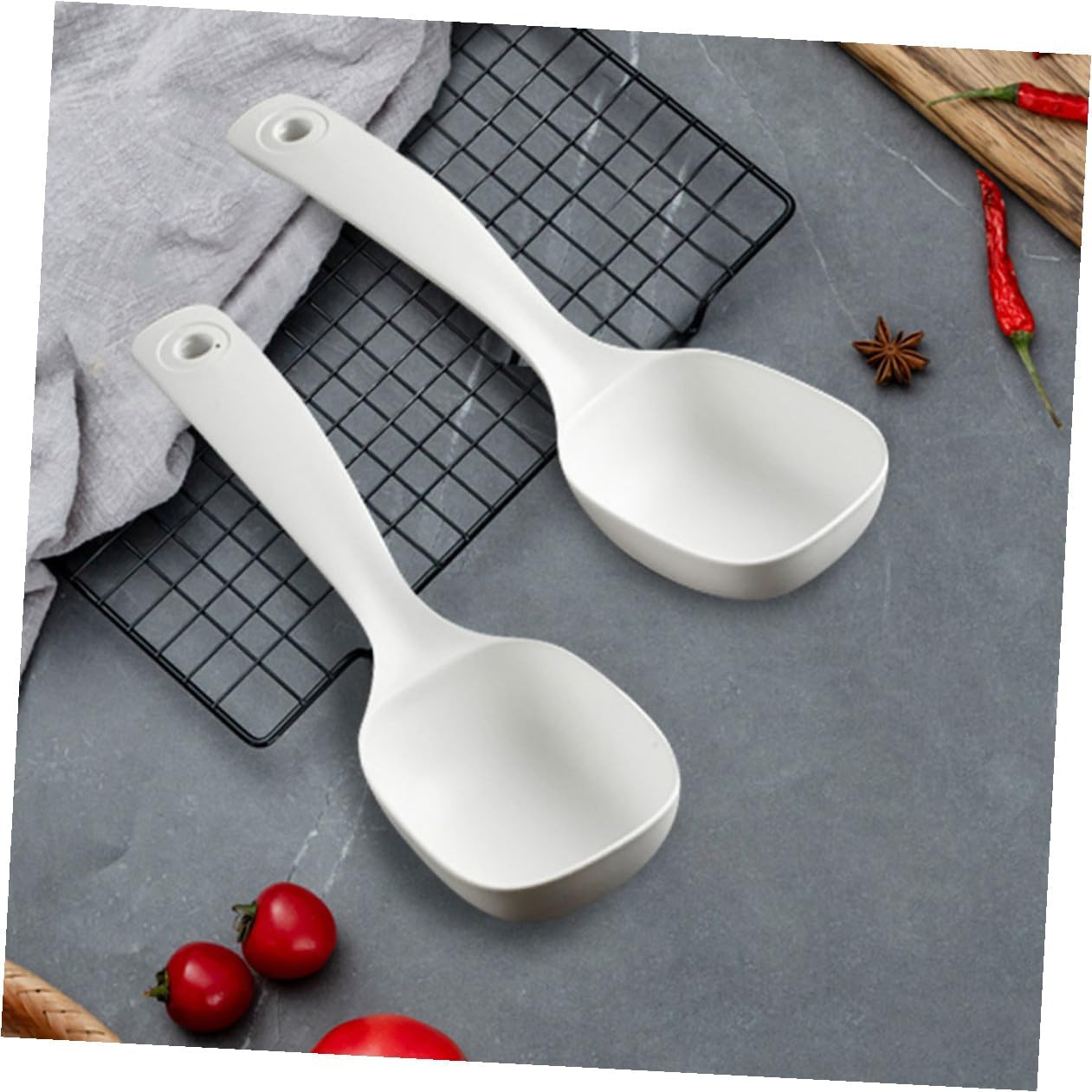 4pcs PP Soup Ladle for Porridge Serving with Ergonomic Design
