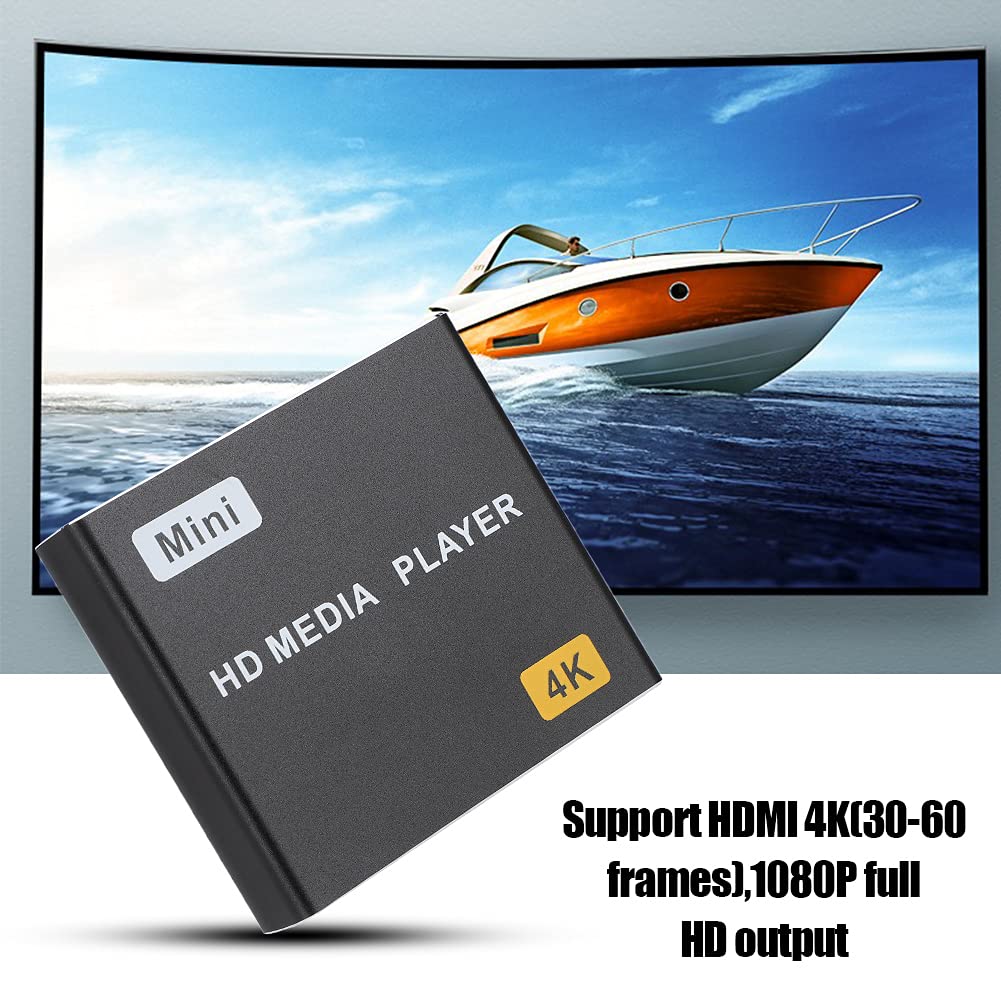 Reproductor Multimedia USB Full HD 4K, Mini Reproductor Multimedia Digital Ultra-HDMI 1080P, Reproductor de Video Clips USB S/SPDIF(EU)