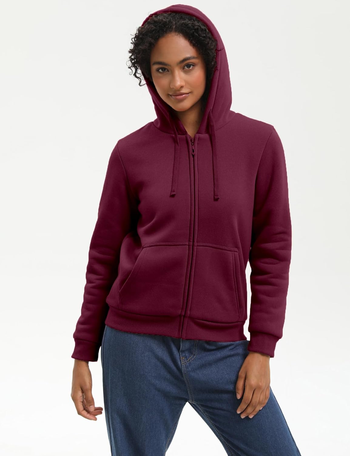 Bumeex Women's Fleece Lined Zip Up Hoodie Jacket Cozy Warm Sweatshirt Coat(No Pilling,No Fade for Long-Lasting Wear) - Image 4