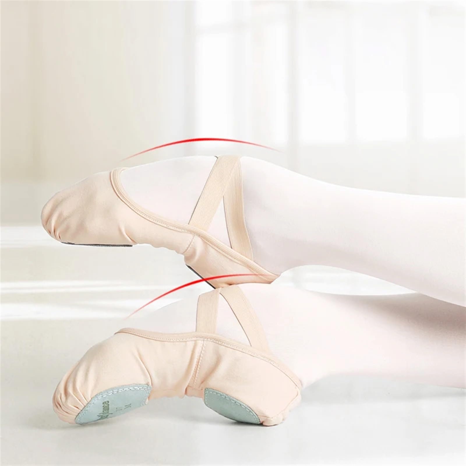 Chaussure De Ballet Chaussures de danse de Ballet extensibles professionnelles for femmes et filles, pantoufles de Ballet en toile à semelle souple fendue, chaussures de Ballet en tissu élastique(Blac