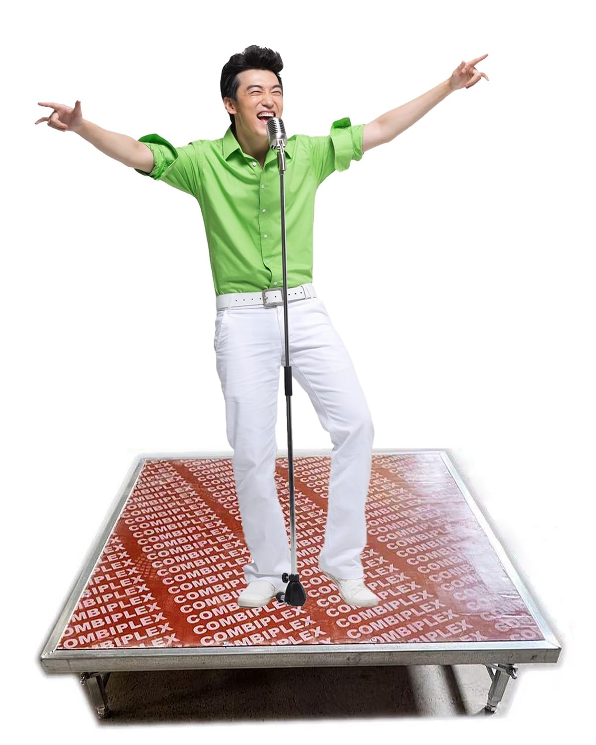 Elitix Portable Heavy Duty Foldable Stage Platform Based, Compact Stage Platform with Folding Adjustable Legs, Entertainment Stage Riser/Performance Deck(H 30-50cm/11.8-19.7in,128x100cm)