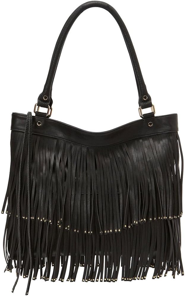 Mae Fringe Tote Bag - Black