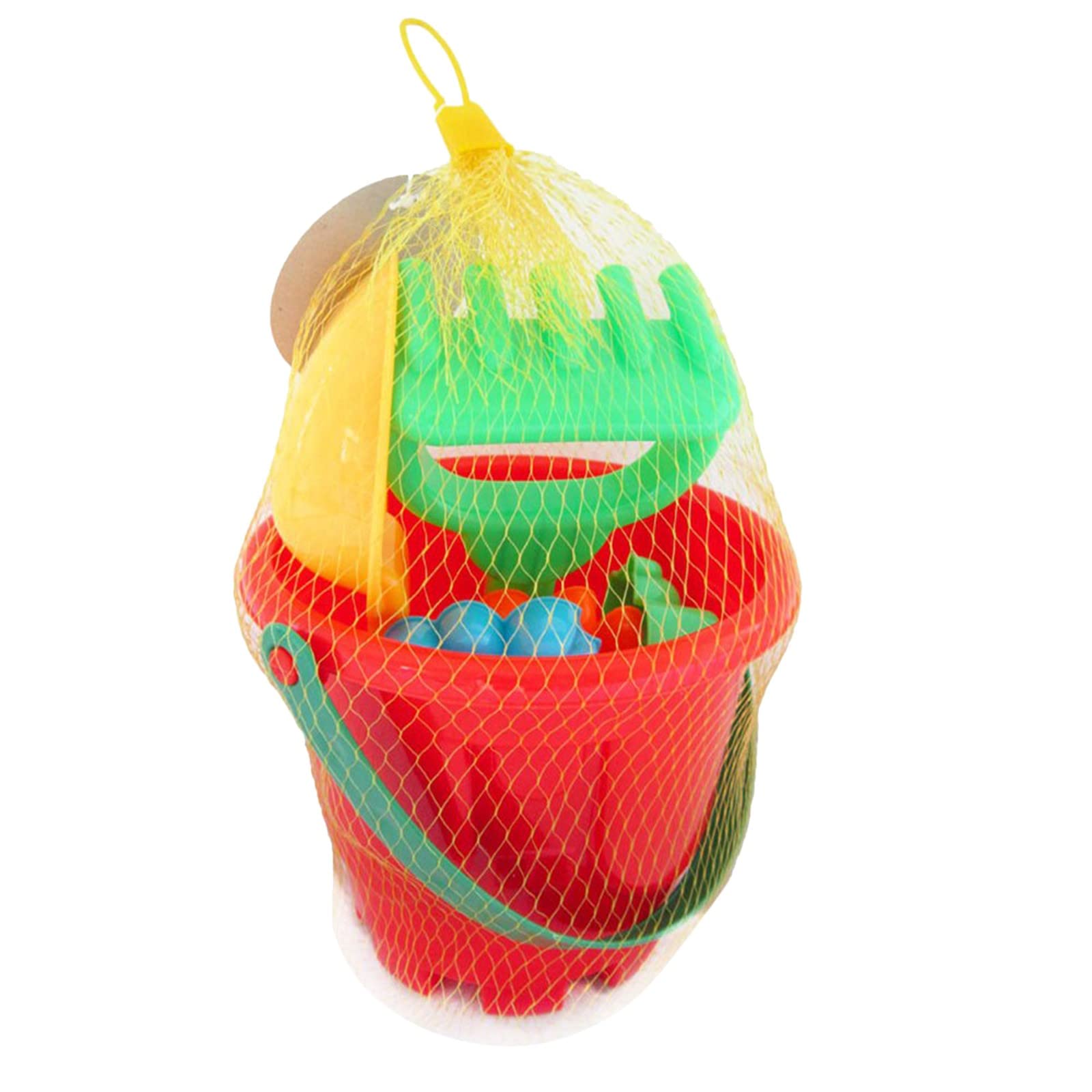 7Pcs Random Color Toys Bucket Shovel Rake Water Tools Children's Beach Set Toys Sand Sandbeach Kids Beach (Red, One Size)
