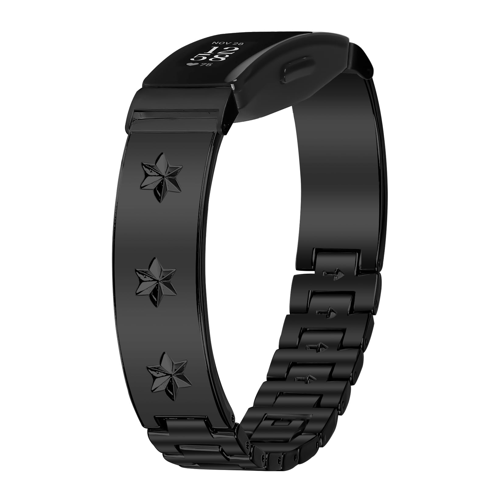 Gimuk Straps Compatible for Fitbit Inspire 2 Strap Women Men, Stainless Steel Metal Replacement Wristband Band Compatible with Fitbit Inspire 2/Inspire HR/Inspire/Ace 2 Small Large (Black)