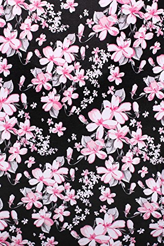 Sofiepj BD50-4347_BLKWHT FLORAL_M Women'S Printed Chemise And Robe 2 Piece Sleepwear Set thumb #1