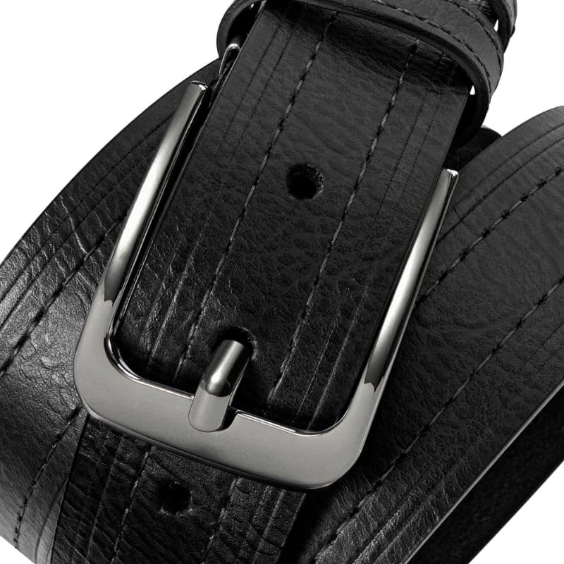 Men Genuine Leather Dress Belt with Single Prong Buckle Adjustable Trim to Fit Everywhere3
