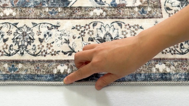 Tapete lavable 2x3 azul rectángulo vintage miniatura 7