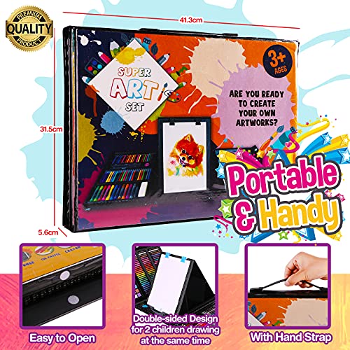 Alloytop 226 Pcs Art And Craft Supplies Colored Pencils - School Supplies Kit Painting Drawing Sketching Coloring Teens Girls Boys Kids Ages 4 5 6 7 8 9 10 11 12 Years Old With Oil Pastels Crayons #TOP2