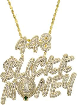 Hip Hop Big $ 448 Lickk Money Charm Pendant Necklace Iced