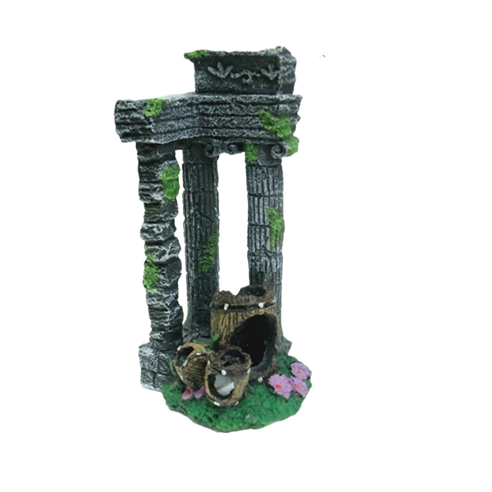 QuxetlRyz Aquarium Tunnel Decoration Resin Aquarium Decor Castle Site Decoration Landscape(Color03)