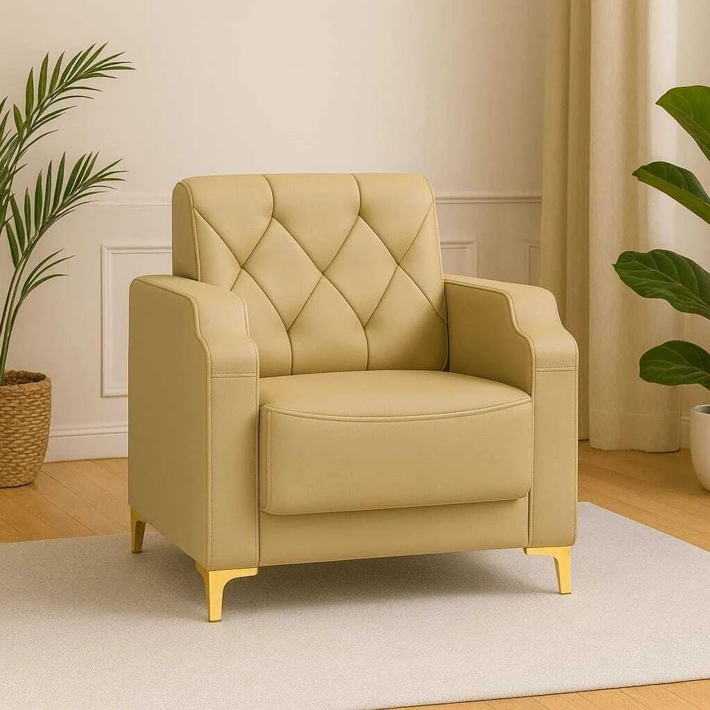 WESTIDO Super 1 Seater Beige09 for Living Room, Home & Office | Color- Beige-image-34