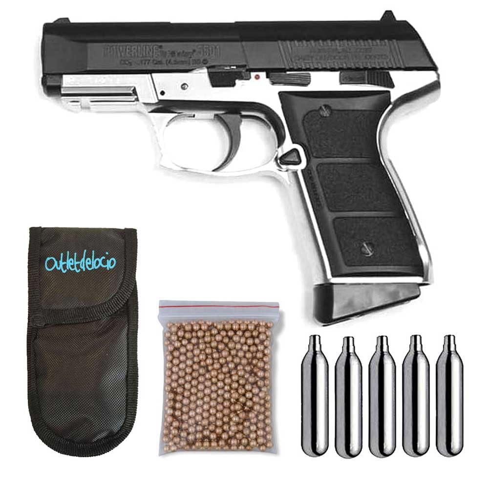 Pistola Perdigón Daisy 5501 Blowback 4,5mm. + Funda + Balines + Bombonas co2. 23054/29318/13275