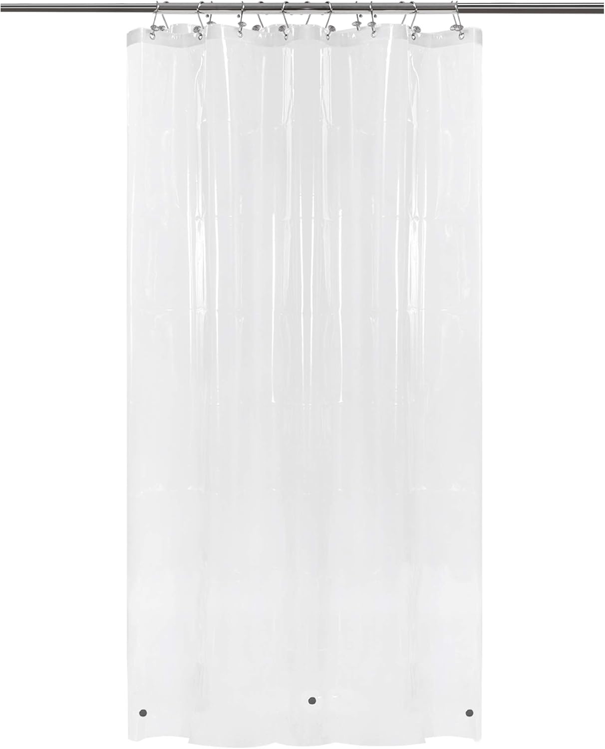 BAROSSA Design 48 inch Wide Stall Shower Curtain Liner with 3 Magnets - PEVA, Waterproof, PVC Free, Metal Grommets, Clear, 48x72