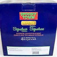 Vista 4 de Lemax Jardín de la ciudad espeluznante del edificio iluminado exterior del vivero comido