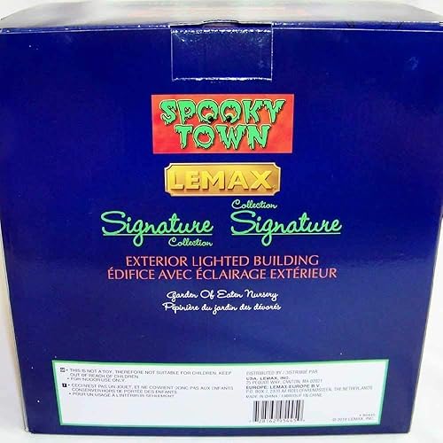 Miniatura 4 de Lemax Jardín de la ciudad espeluznante del edificio iluminado exterior del vivero comido