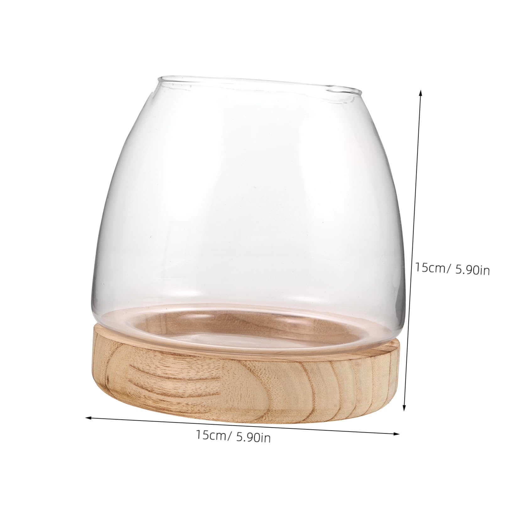 Vase Hydroponique Verre Transparent avec Base Pot Intérieur pour Propagation Eau Décor Élégant pour Table et Bureau Vase Large pour Micro-Paysage