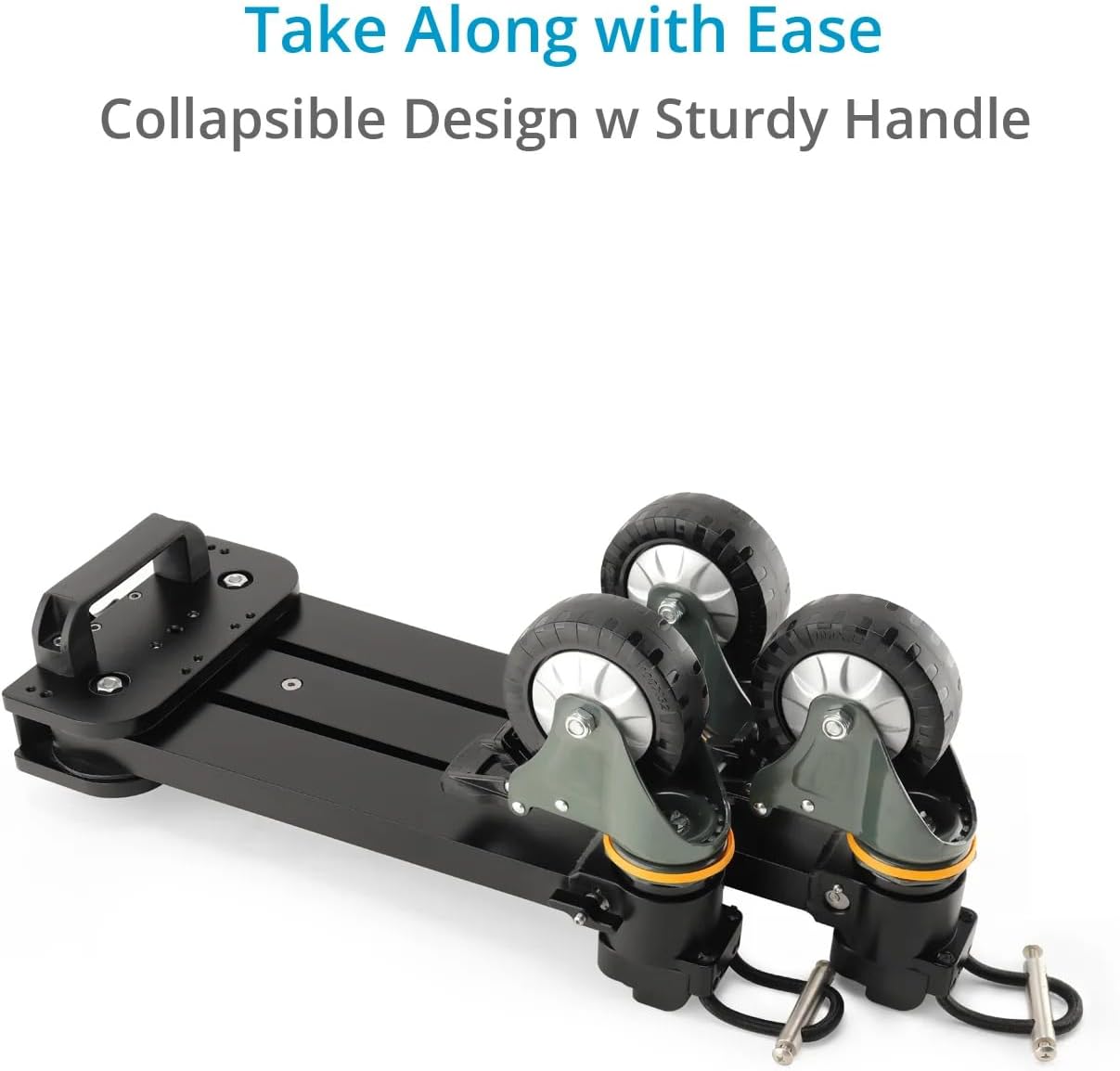 PROAIM Agile Heavy-Duty Floor/Track Studio Dolly. for Single Spiked & Double Spiked Tripods. Robust Construction, 360° Rotating Wheels. Offers Smooth & Flawless Shots