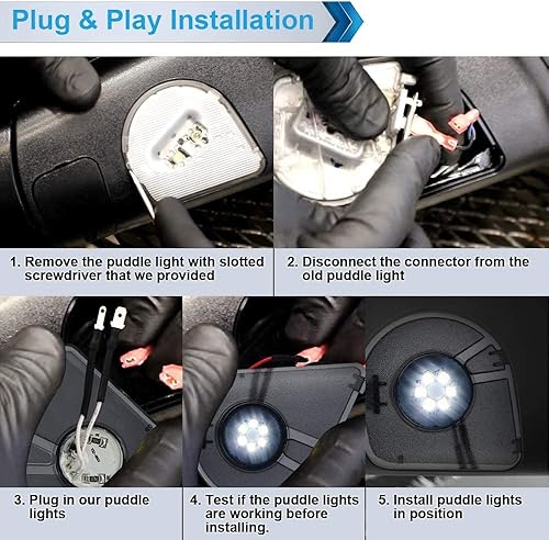 Miniatura 3 de MbuyDIY Lámpara LED para espejo lateral de charco, lente ahumada, compatible con Dodge Ram 1500 2500 3500 6000K 2010-2018, color blanco, paquete de 2