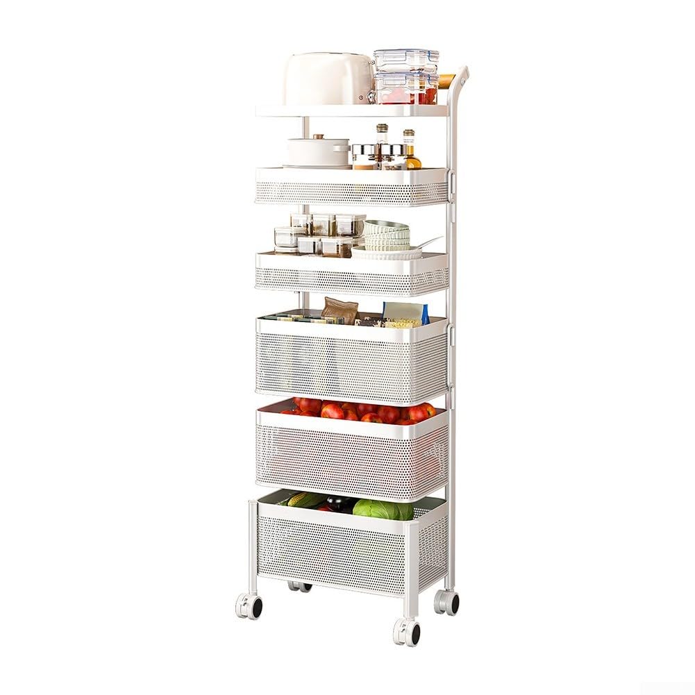 Carrello portaoggetti con fil di ferro metallico, con serratura