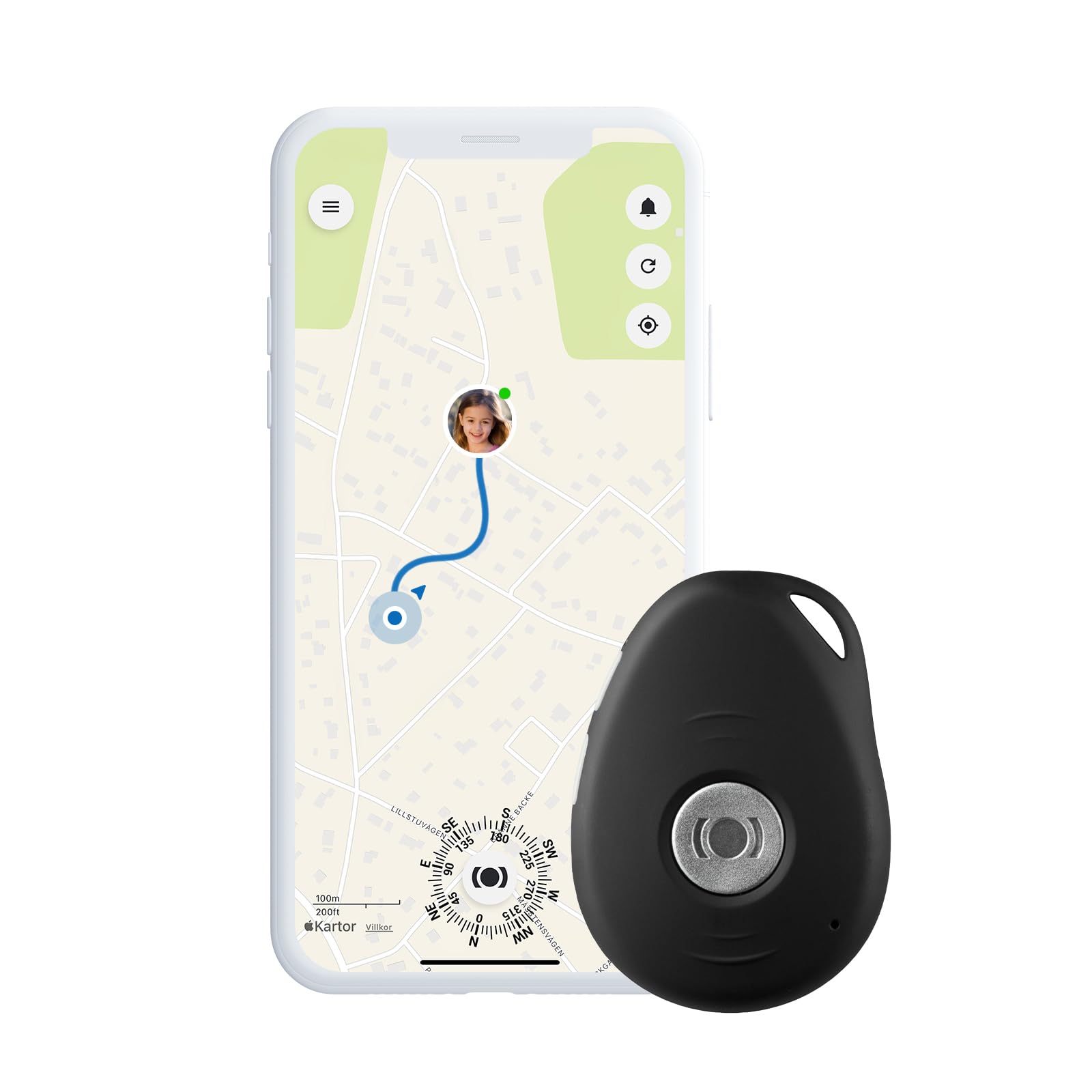 MiniFinder Pico - Pequeño rastreador GPS - Alarma de seguridad personal - Diseño sueco - Rastreador GPS inteligente con alarma - Uso multifuncional