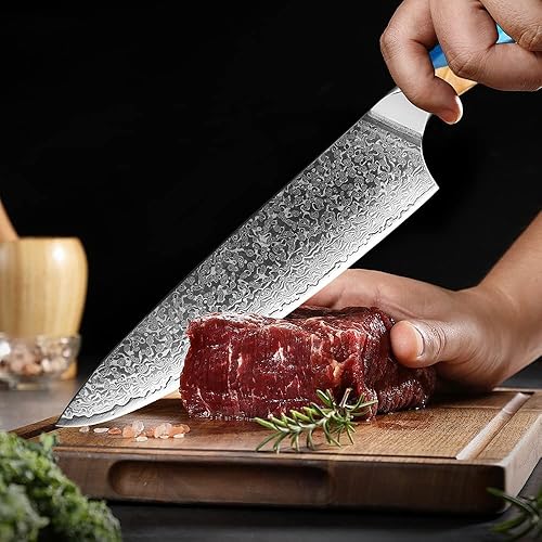 Miniatura 7 de Juegos de cuchillos, 6 unids japonés Damasco cuchillo VG10 67 capas de Damasco de acero de alto carbono auténtico cuchillo de cocina cuchillo de