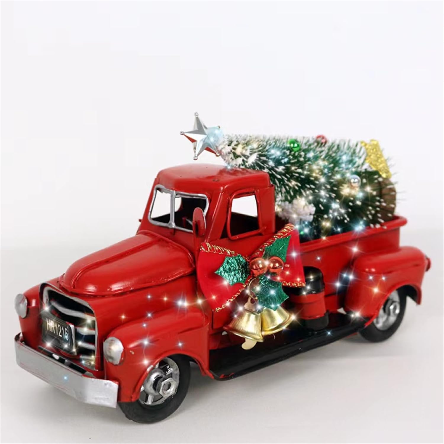 Christmas Vintage Red Truck Decor with Christmas Tree