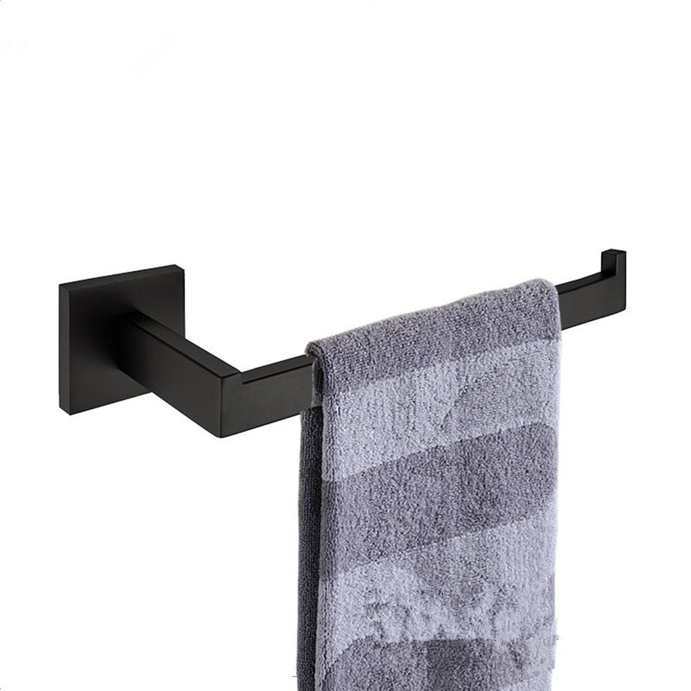YUTU Q70 Black Matte Towel Bar Rack 10.5" Stainless Steel Towel Ring