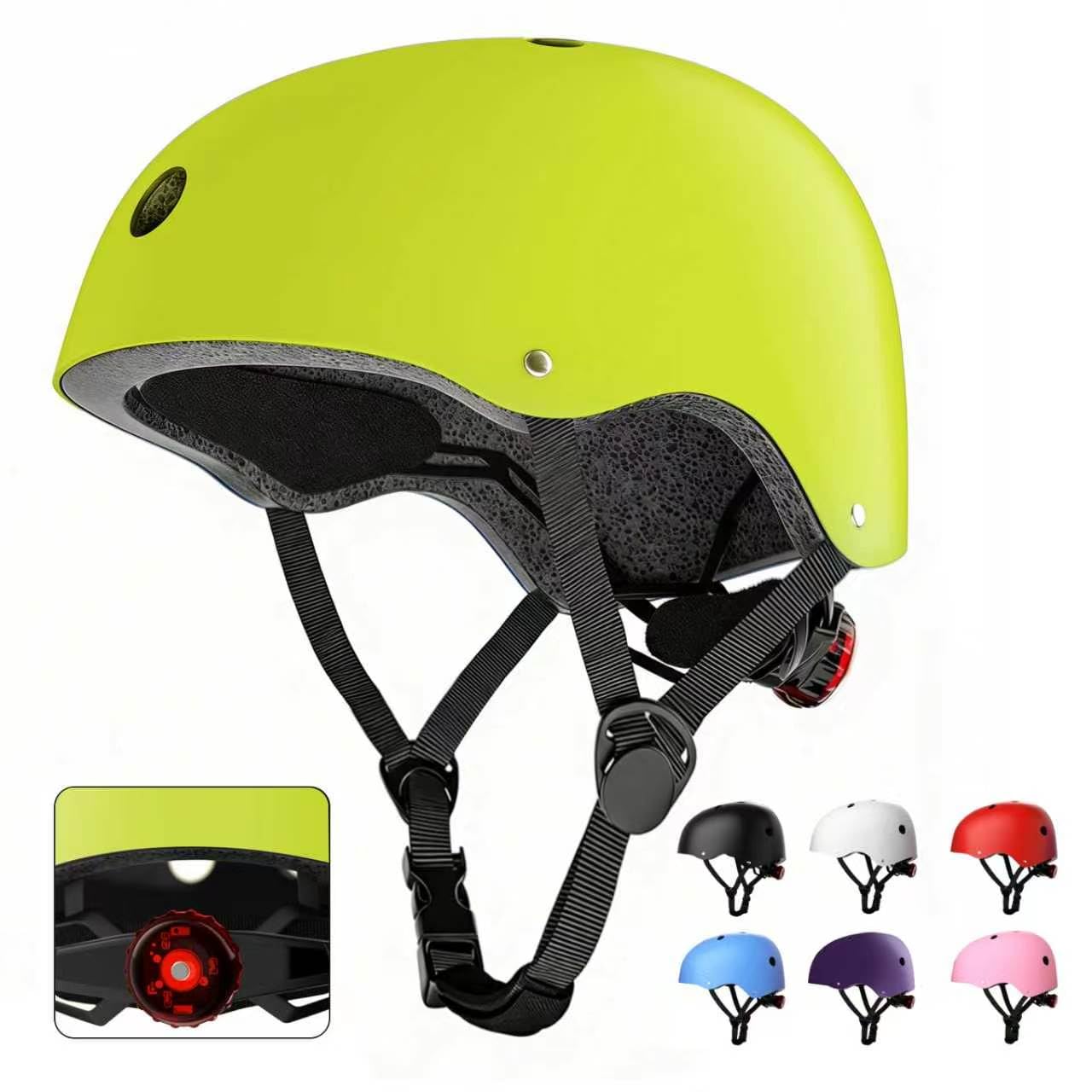 Kids Bike Helmet，Adjustable Multi-Sport Boys & Girls Bicycle Helmet Ages 5 8 12, Kids Helmet Size 51-58cm for Skateboard Scooter Roller Skate (Green, XS:20.08"-22.05")